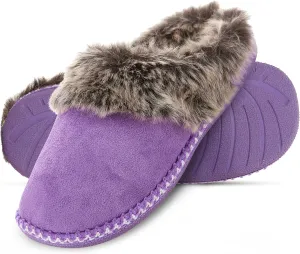 Floopi House Slippers for Women, Aztec Fur Lined Clog Womens Slippers Cozy Memory Foam with Indoor and Outdoor Anti Skid Sole
