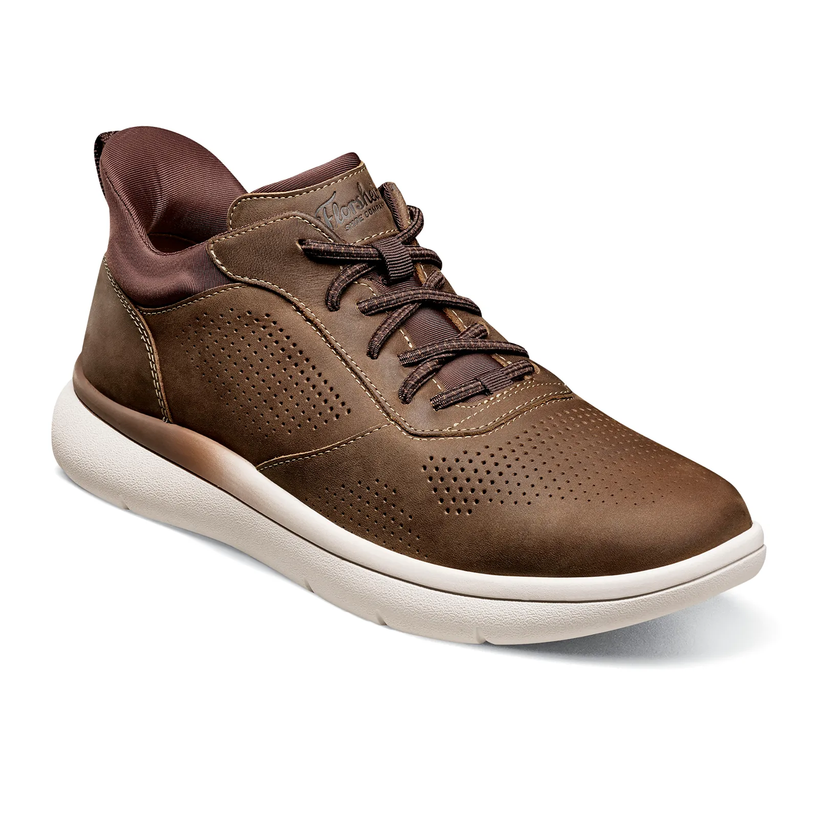 Florsheim Fleet Perf Toe Elastic Lace Sneaker (Men) - Brown