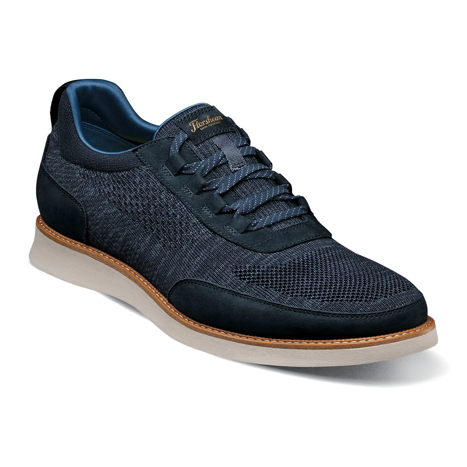 Florsheim Launch Knit Elastic Lace Slip On (Men) - Navy