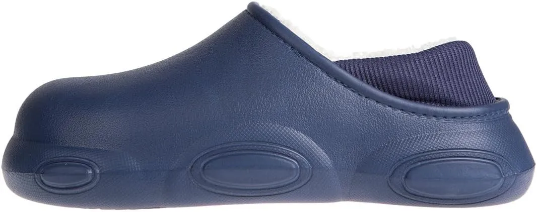 Foamwalk Men's Soft and Comfortable EVA Clog with Faux Fur Lining and Fabric Heel - Furry Clogs for Men