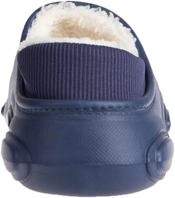 Foamwalk Men's Soft and Comfortable EVA Clog with Faux Fur Lining and Fabric Heel - Furry Clogs for Men