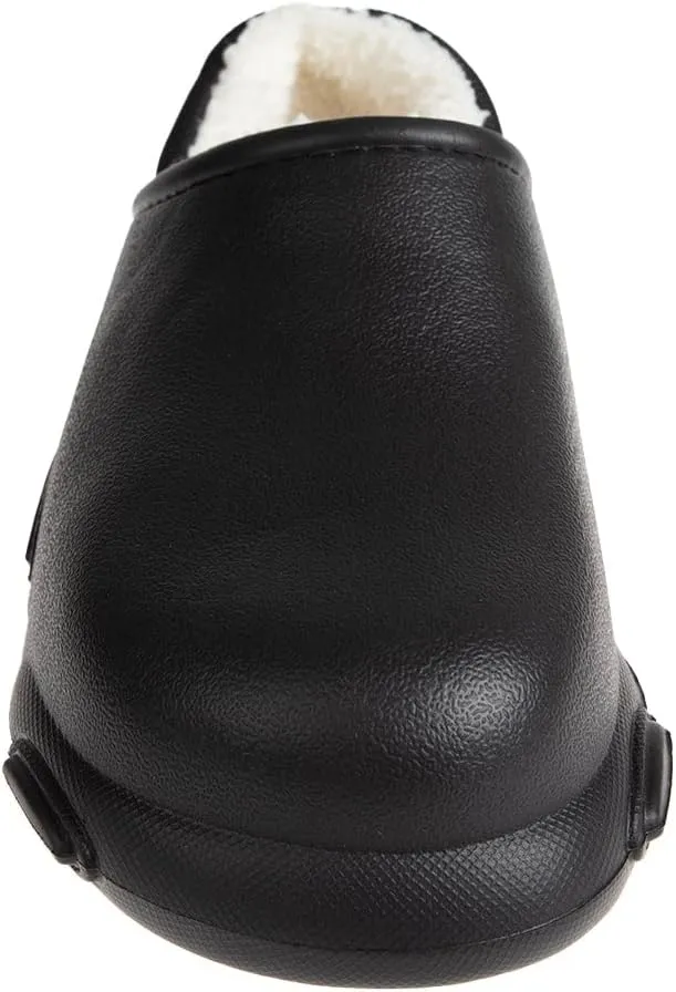 Foamwalk Men's Soft and Comfortable EVA Clog with Faux Fur Lining and Fabric Heel - Furry Clogs for Men