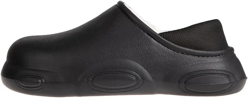 Foamwalk Men's Soft and Comfortable EVA Clog with Faux Fur Lining and Fabric Heel - Furry Clogs for Men