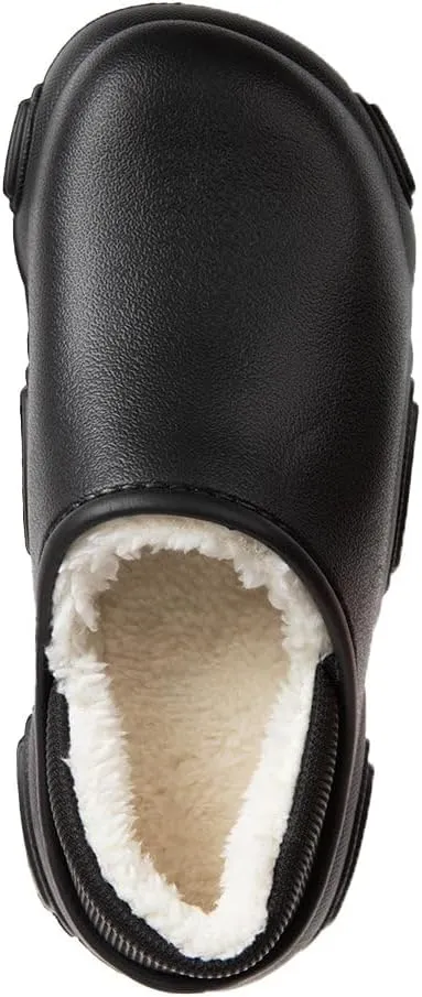 Foamwalk Men's Soft and Comfortable EVA Clog with Faux Fur Lining and Fabric Heel - Furry Clogs for Men