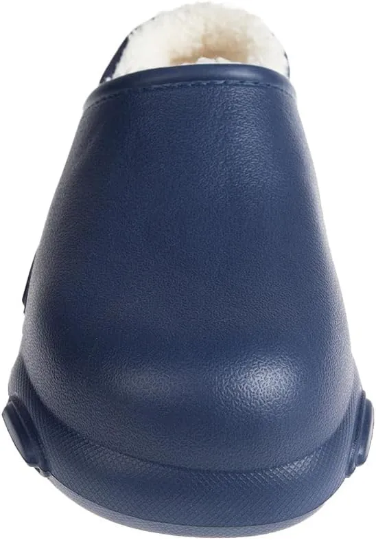 Foamwalk Men's Soft and Comfortable EVA Clog with Faux Fur Lining and Fabric Heel - Furry Clogs for Men