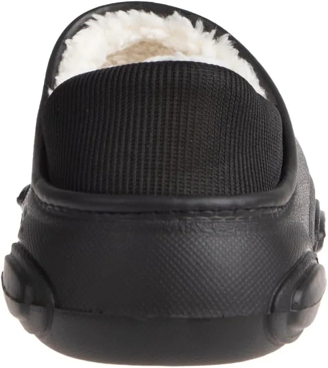 Foamwalk Men's Soft and Comfortable EVA Clog with Faux Fur Lining and Fabric Heel - Furry Clogs for Men