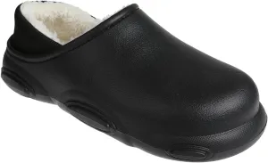 Foamwalk Men's Soft and Comfortable EVA Clog with Faux Fur Lining and Fabric Heel - Furry Clogs for Men