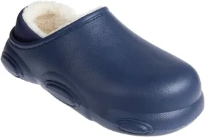 Foamwalk Men's Soft and Comfortable EVA Clog with Faux Fur Lining and Fabric Heel - Furry Clogs for Men