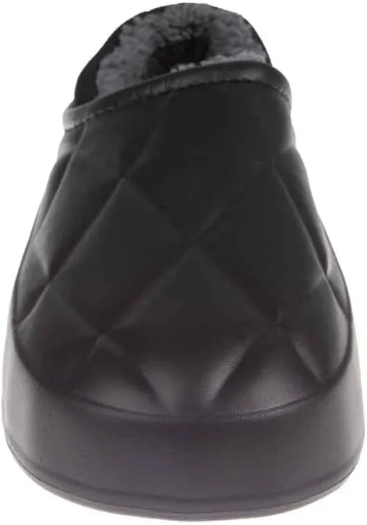 Foamwalk Women's Platform Clogs - Quilted Fuzzy Clogs for Women, Faux Fur Lined Fall Slippers for Women
