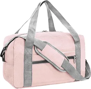 Foldable Carry on Luggage Bag 22x14x9 Personal Item Bag for Airplanes Travel Duffel Bags for Women and Men (40L, Pink)