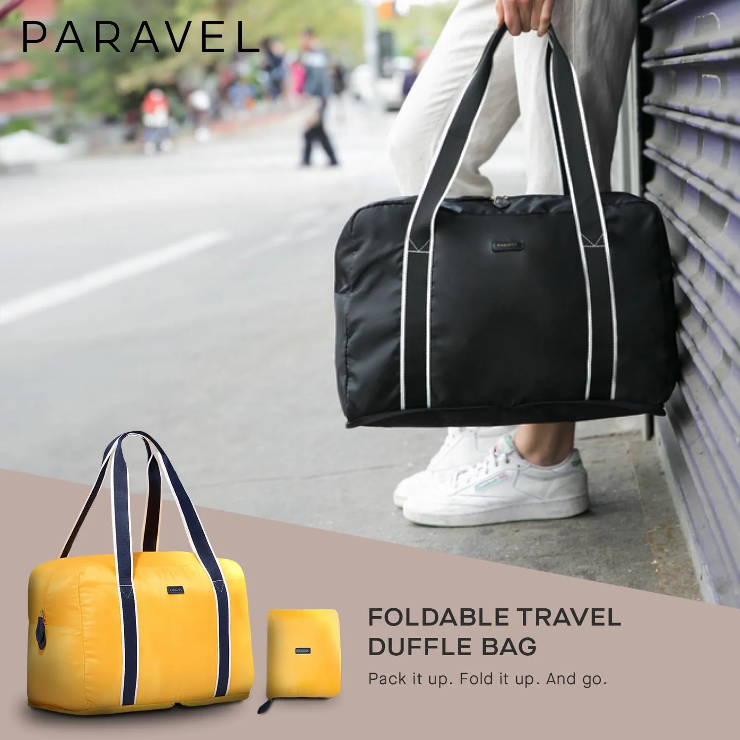 Foldable Duffle Bag for Travel | Lightweight, Water-Resistant, Multifunctional Carry On Bag | Sustainable and Durable Nylon