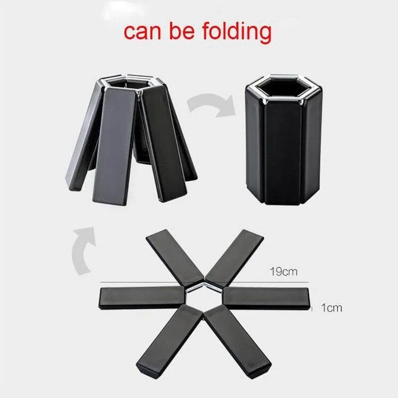 Foldable Heat Resistant Coaster - Non-Slip Kitchen Dining Accessory