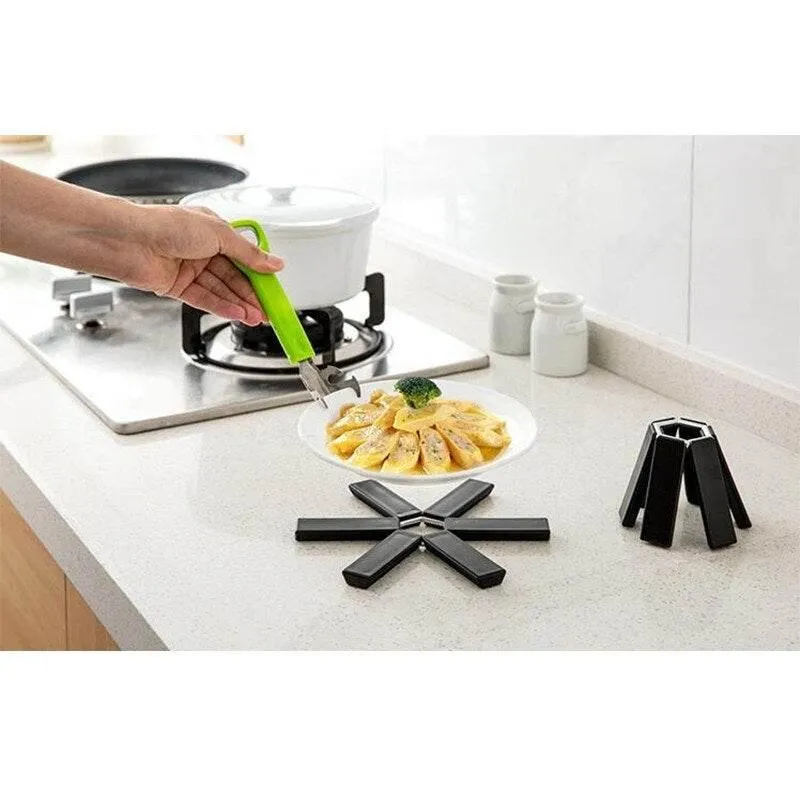 Foldable Heat Resistant Coaster - Non-Slip Kitchen Dining Accessory