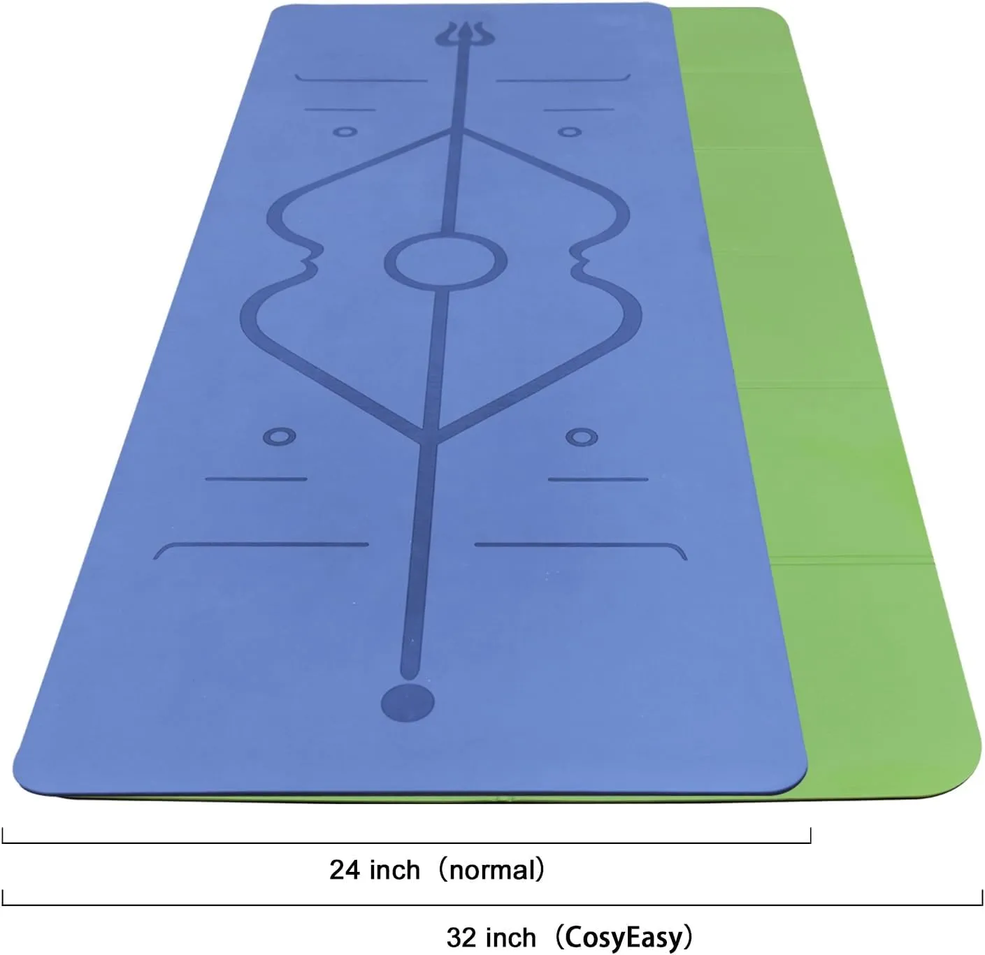 Foldable Yoga Mat 72" L x 32" W x 0.32 Inch Extra Thicked and Wided, Folding Yoga Mat for Travel with Canvas Carrying Bag, Non-Slip TPE Exercise Pilates Mat