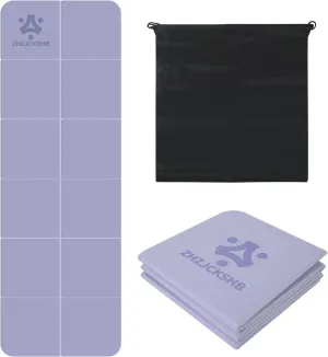 Foldable Yoga Mat for Travel -72''x24'' Portable 6mm/8mm Thick Fitness&Exercise Mat with Storage Bag, Non-Slip TPE Folding Workout Mat for Yoga, Pilates, Stretching, Home Fitness