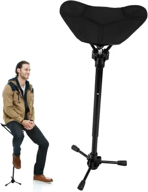 Folding Camping Stool Adjustable Height Lightweight Outdoor Seat for Hiking Fishing and Queuing Portable Tripod Design for Stable Support Uneven