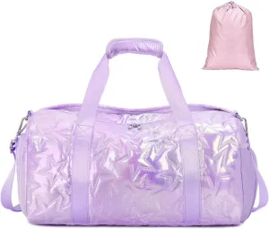 Forestfish Dance Bag For Girls, Small Gym Bag With Shoes Compartment Weekender Overnight Bag For Travel Lightweight Waterproof