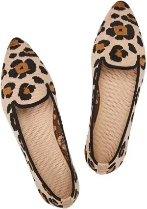 Frank Mully Women's Casual Loafer Flats Slip On Loafer Shoes Comfortable Knit Flat Shoes Classics Pointy Toe Loafer Flats,for Work,Travel