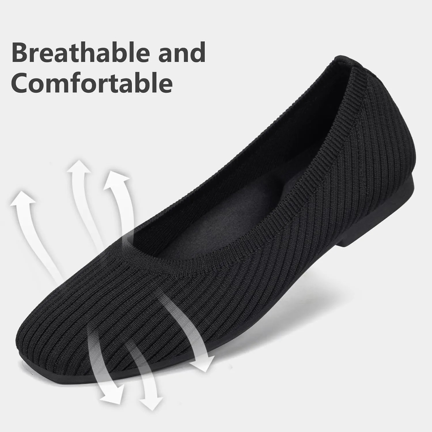 Frank Mully Women's Flats Square Toe Flats Comfortable Slip on Washable Ballet Flats Shoes for Women Dressy Work