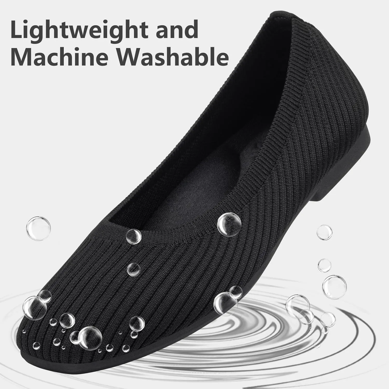 Frank Mully Women's Flats Square Toe Flats Comfortable Slip on Washable Ballet Flats Shoes for Women Dressy Work
