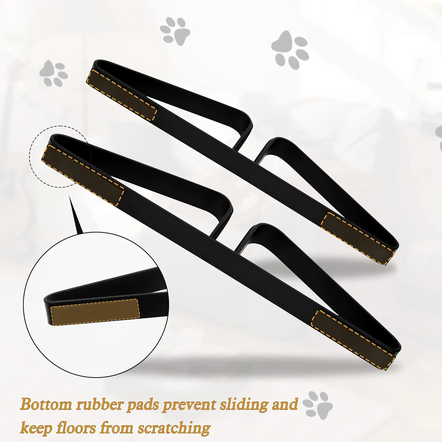 Freestanding Pet Gate Metal Support Feet, Triangle Support Feet Set of 2 for Extra Wide Foldable Pet Gate, Easy to Install, A Pair of Safety Fence Feet for Wooden Dog Gate, Black