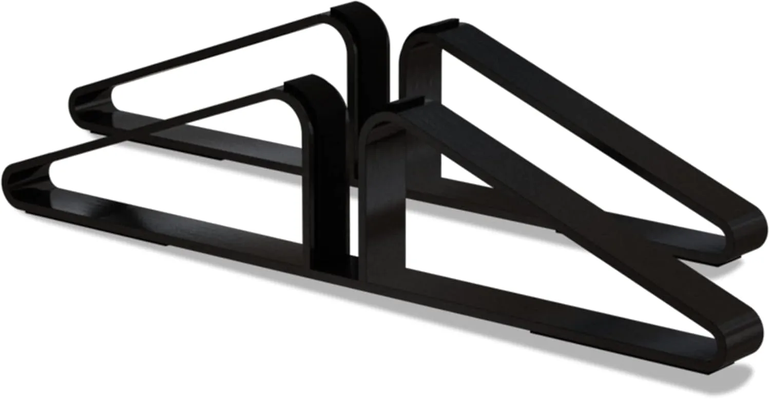 Freestanding Pet Gate Metal Support Feet, Triangle Support Feet Set of 2 for Extra Wide Foldable Pet Gate, Easy to Install, A Pair of Safety Fence Feet for Wooden Dog Gate, Black