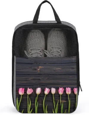 Freshly Picked Tulips Travel Shoe Bag with Small Size Large Capacity Convenient to Carry