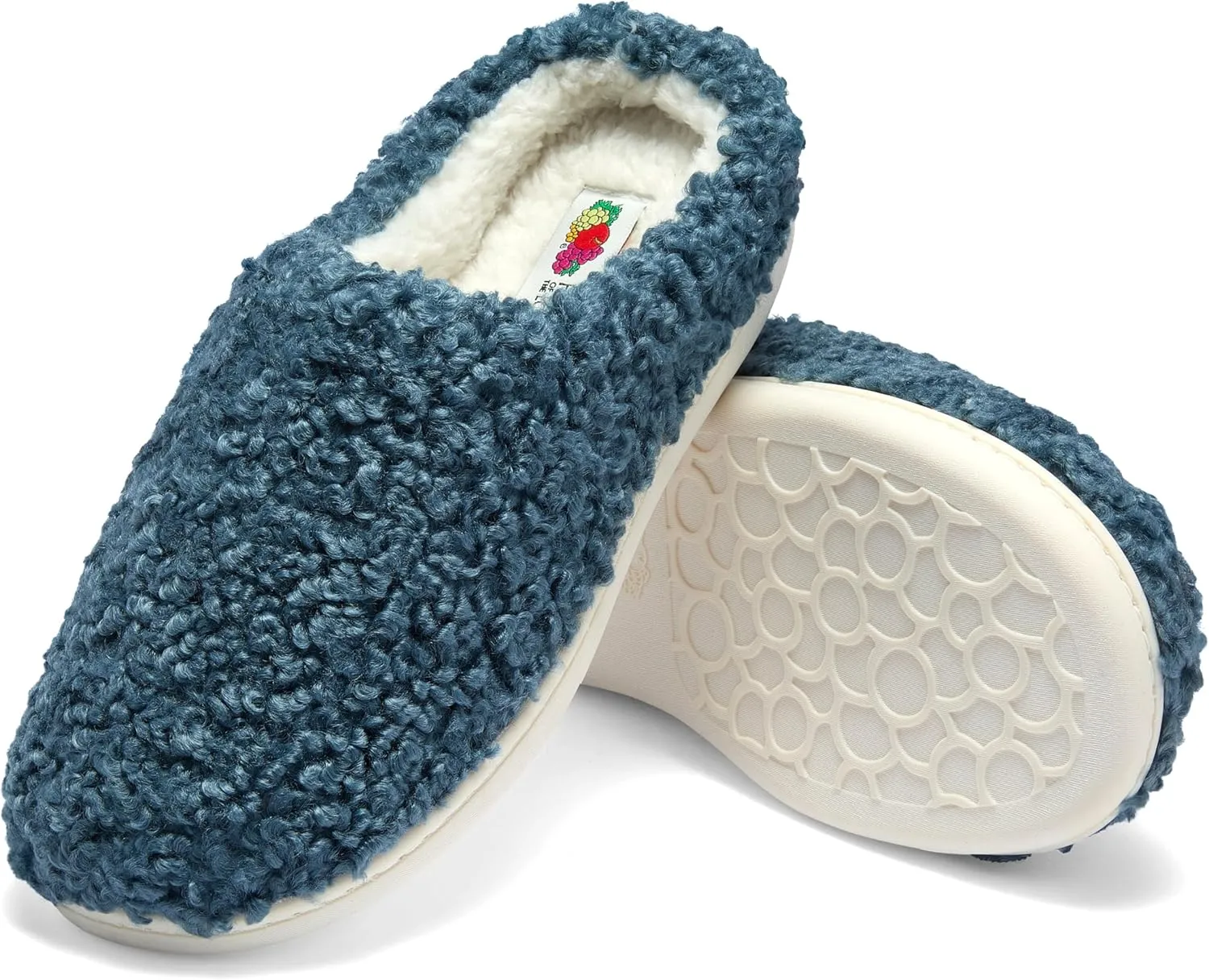 Fruit of the Loom House Slippers For Women, Memory Foam Insole, Indoor Outdoor, Comfy, Berber Loafer