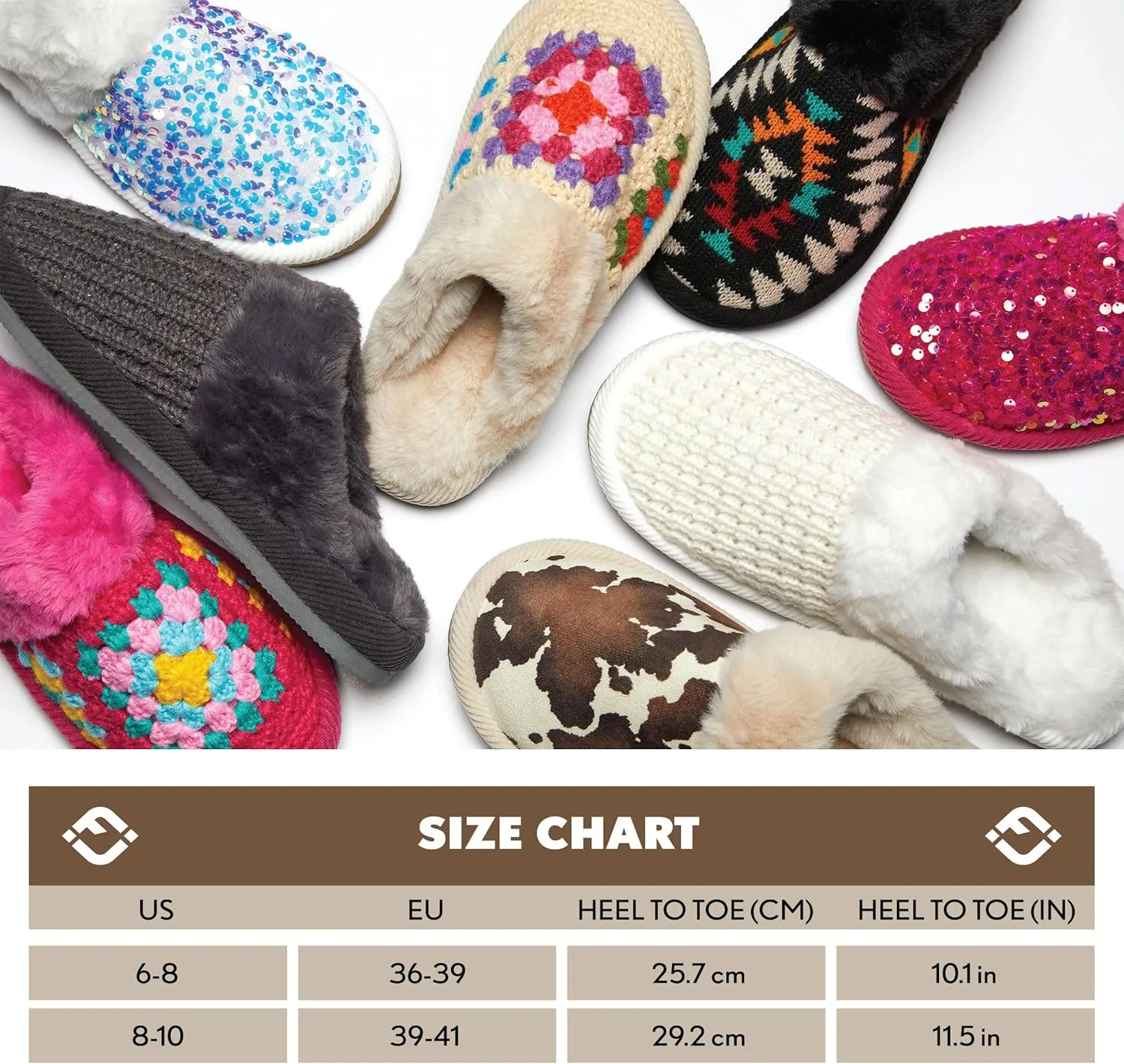 Funky Junque Cozy Plush Women's Memory Foam Slippers - Mother's Day Gift - Indoor/Outdoor Slip-Ons