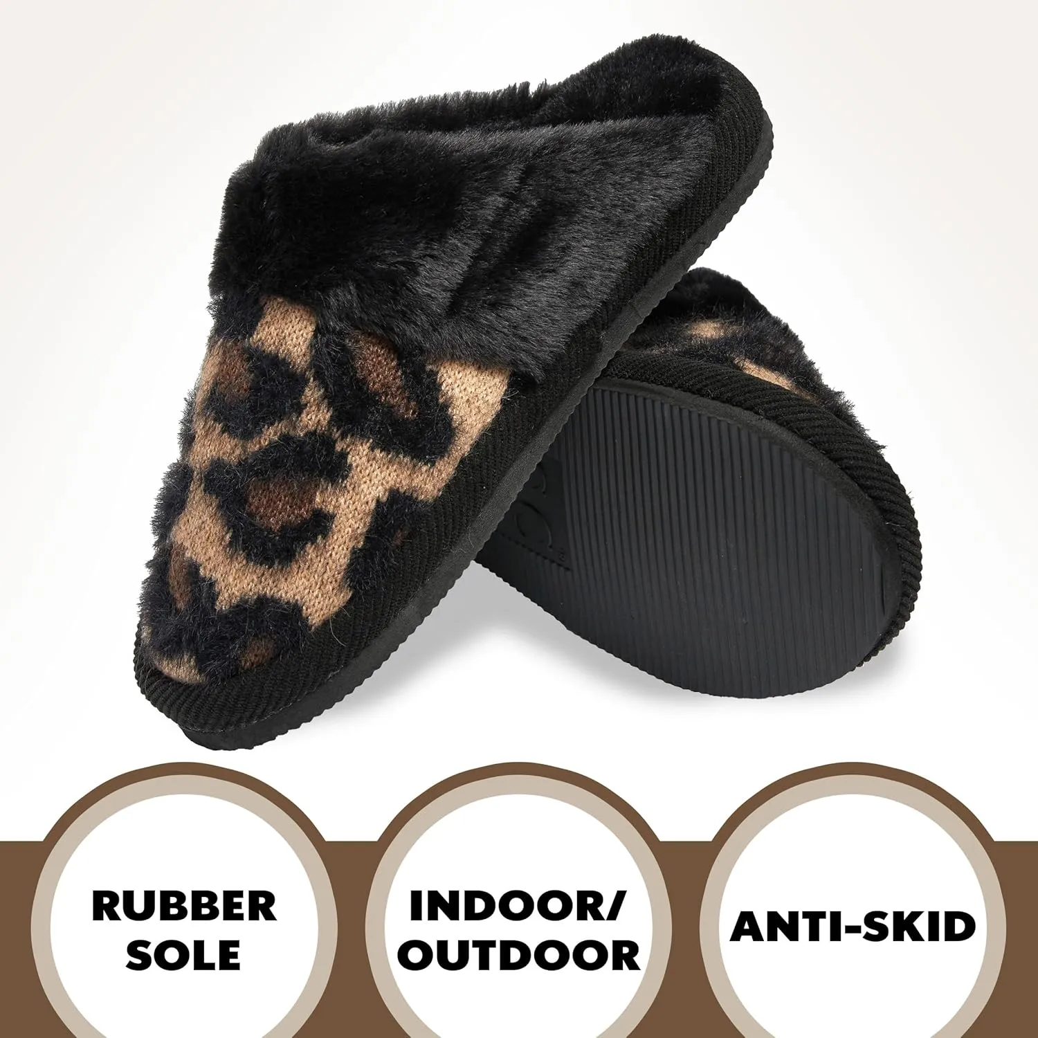 Funky Junque Cozy Plush Women's Memory Foam Slippers - Mother's Day Gift - Indoor/Outdoor Slip-Ons