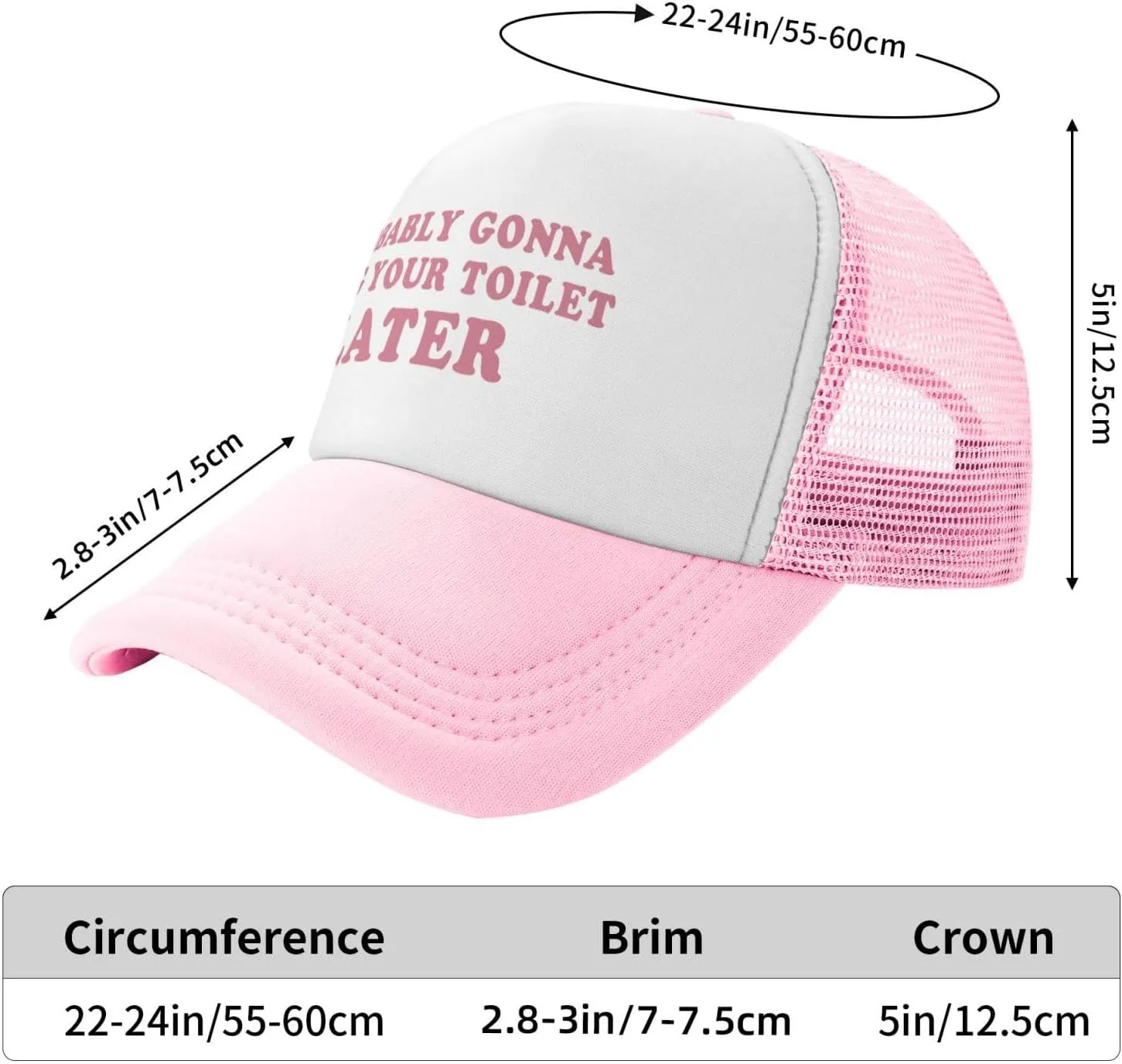 Funny Trucker Hats for Women Pink Hot Pink Men Funny Gag Baseball Hat for Girls Humor Gift Men