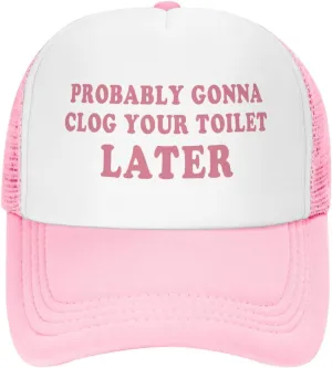 Funny Trucker Hats for Women Pink Hot Pink Men Funny Gag Baseball Hat for Girls Humor Gift Men