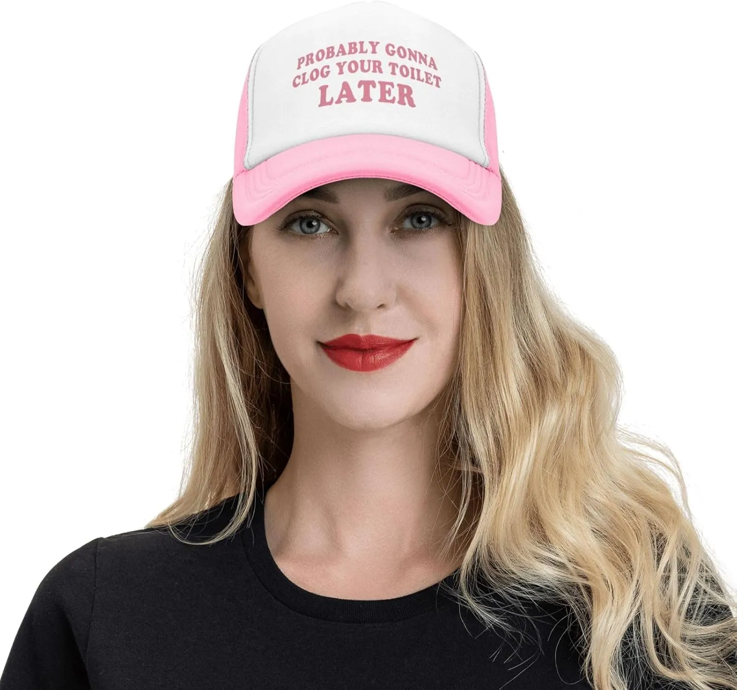 Funny Trucker Hats for Women Pink Hot Pink Men Funny Gag Baseball Hat for Girls Humor Gift Men