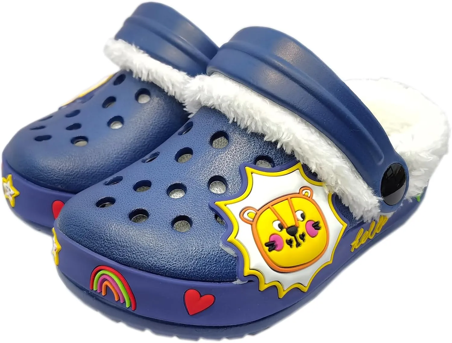 Fur Lined Clogs for Kids : Winter Warm Plush Garden Clogs for Boys Girls Cute Cartoon Lightweight Slip On Indoor Outdoor Garden Shoes with Non-Slip Sole