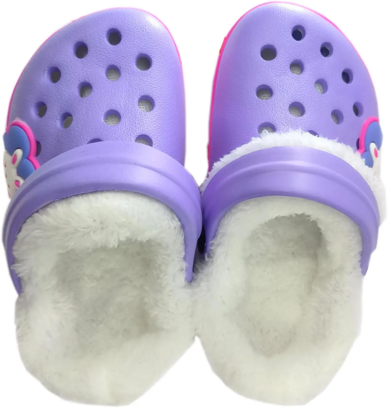 Fur Lined Clogs for Kids : Winter Warm Plush Garden Clogs for Boys Girls Cute Cartoon Lightweight Slip On Indoor Outdoor Garden Shoes with Non-Slip Sole