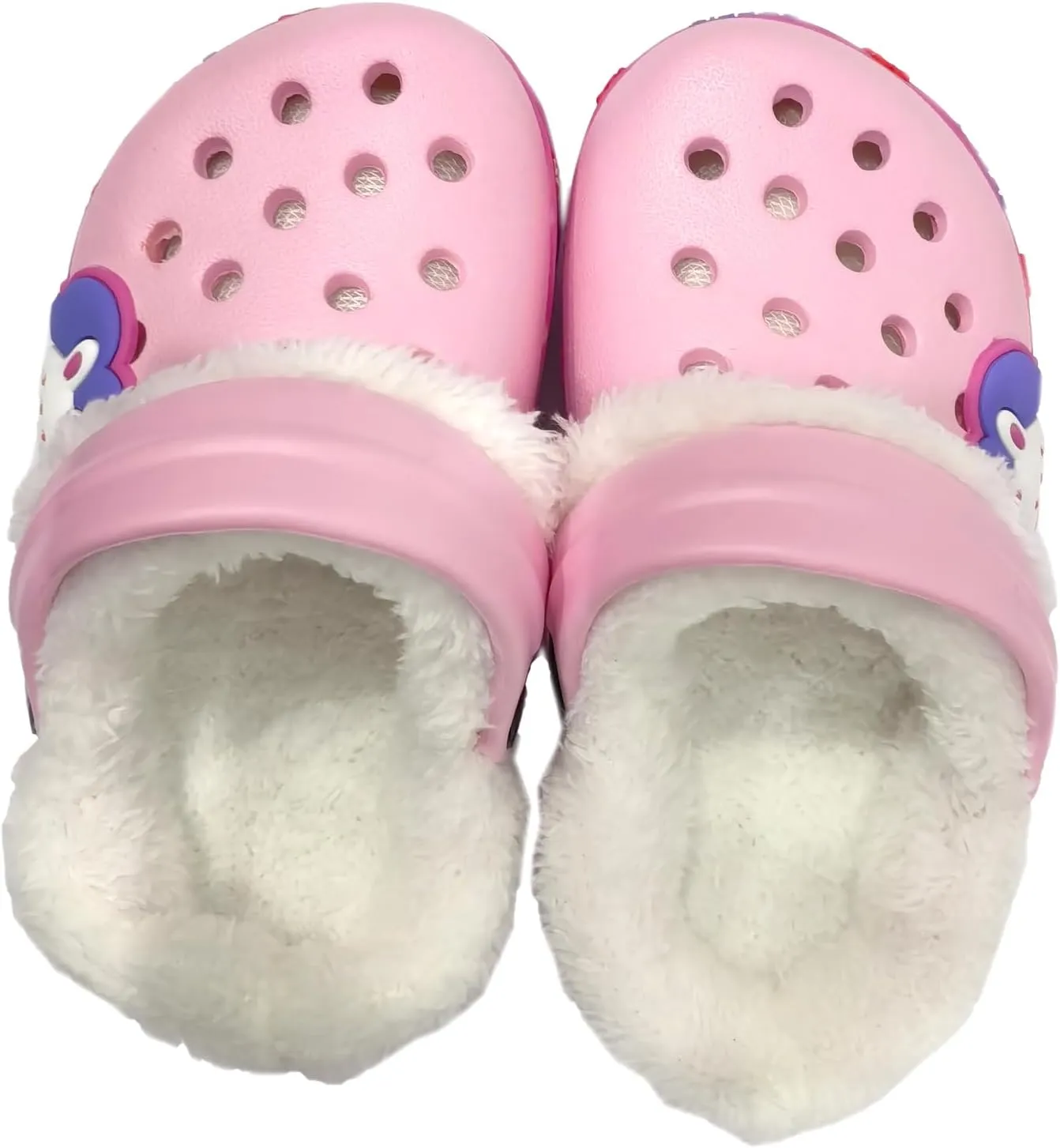 Fur Lined Clogs for Kids : Winter Warm Plush Garden Clogs for Boys Girls Cute Cartoon Lightweight Slip On Indoor Outdoor Garden Shoes with Non-Slip Sole