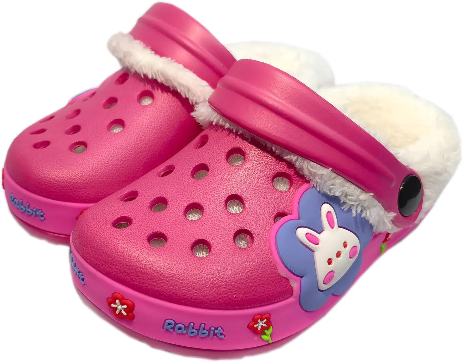 Fur Lined Clogs for Kids : Winter Warm Plush Garden Clogs for Boys Girls Cute Cartoon Lightweight Slip On Indoor Outdoor Garden Shoes with Non-Slip Sole