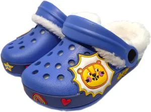 Fur Lined Clogs for Kids : Winter Warm Plush Garden Clogs for Boys Girls Cute Cartoon Lightweight Slip On Indoor Outdoor Garden Shoes with Non-Slip Sole