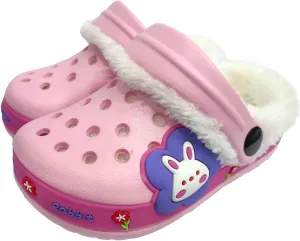 Fur Lined Clogs for Kids : Winter Warm Plush Garden Clogs for Boys Girls Cute Cartoon Lightweight Slip On Indoor Outdoor Garden Shoes with Non-Slip Sole