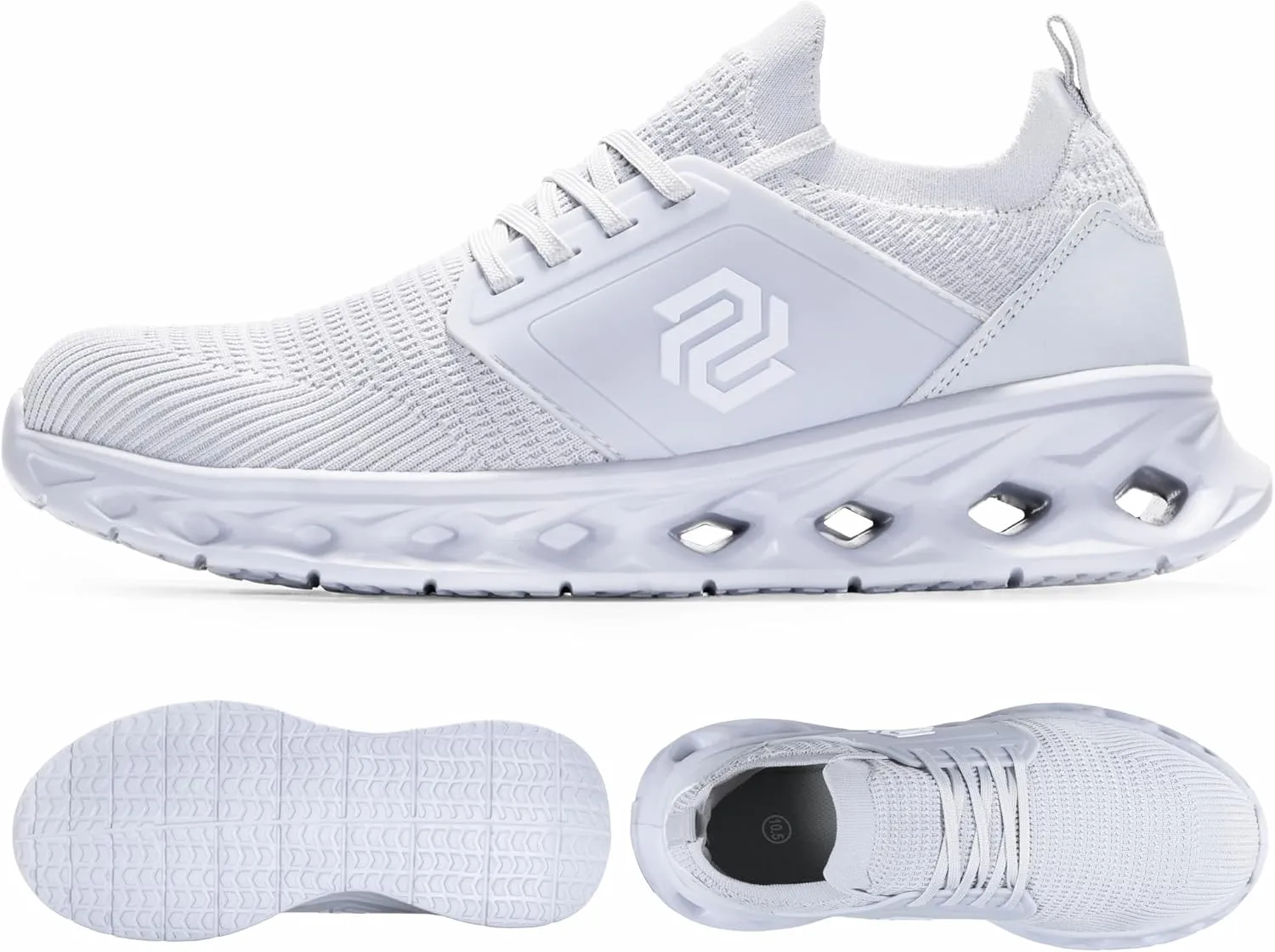 Furuian Steel Toe Shoes for Men Women Slip On Safety Shoes Comfortable Lightweight Sneakers Industry Work Shoes