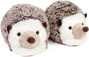 Fuzzy Hedgehog Slippers for Women and Men - Fluffy Plush Animal Slippers for Adults
