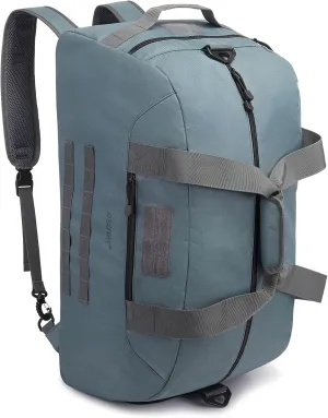 G4Free 70L Large Tactical Duffle Bag Men Sports Gym Backpack with Shoes Compartment Military MOLLE Duffel Backpack (Grey)