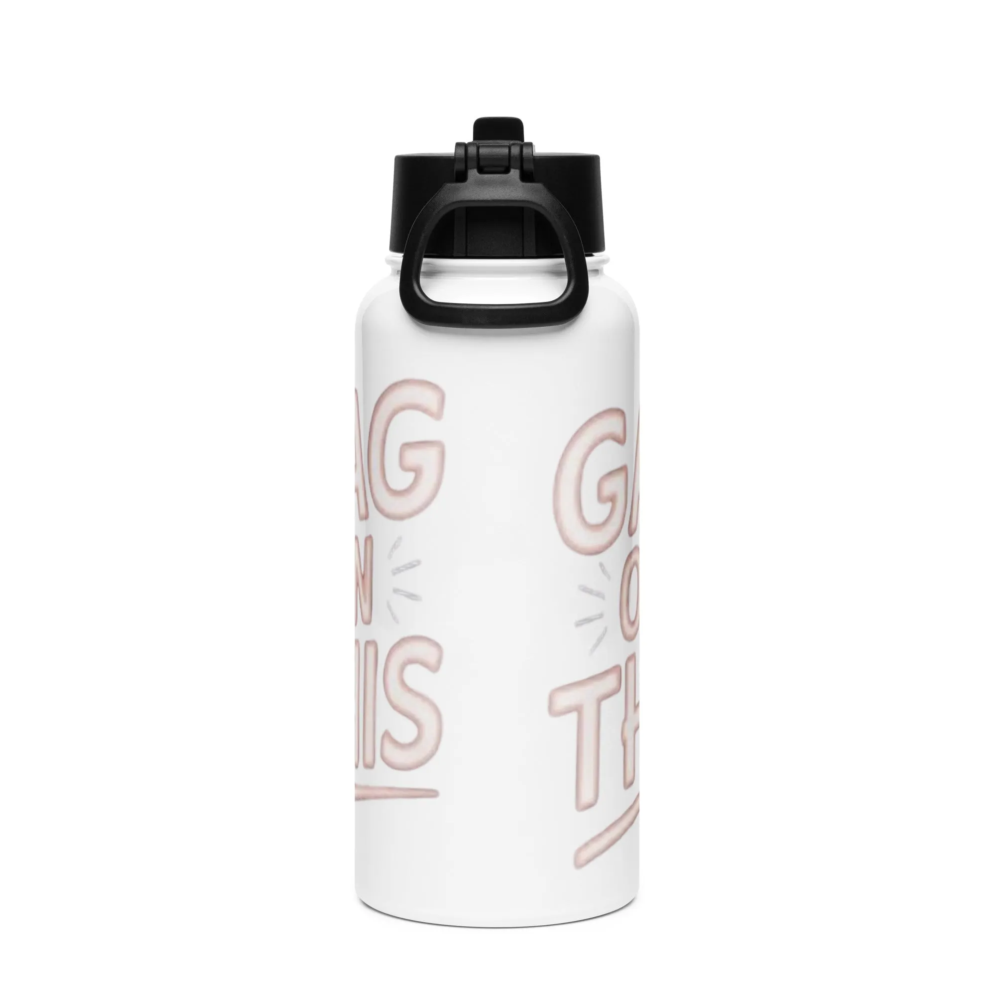 Gag On This Stainless Steel Water Bottle w/Straw Lid