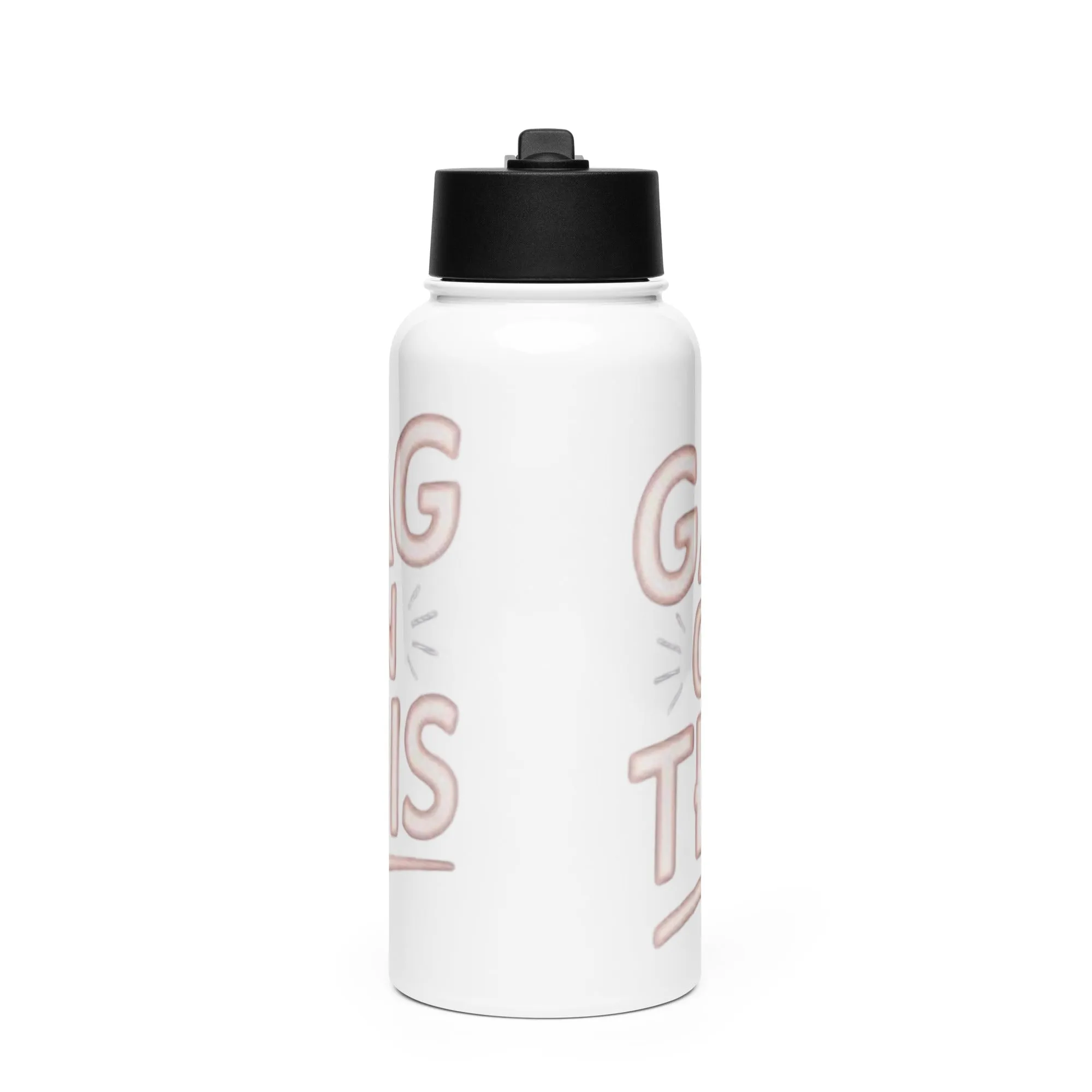 Gag On This Stainless Steel Water Bottle w/Straw Lid