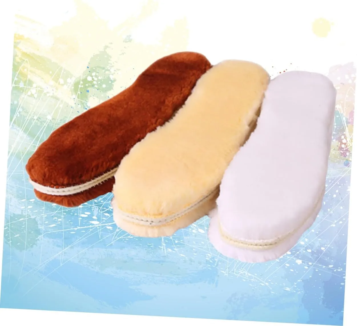 GALPADA Foot Care : 3 Pairs Arch Support Sheepskin Insoles Warm Sheepskin Shoe Pads Random