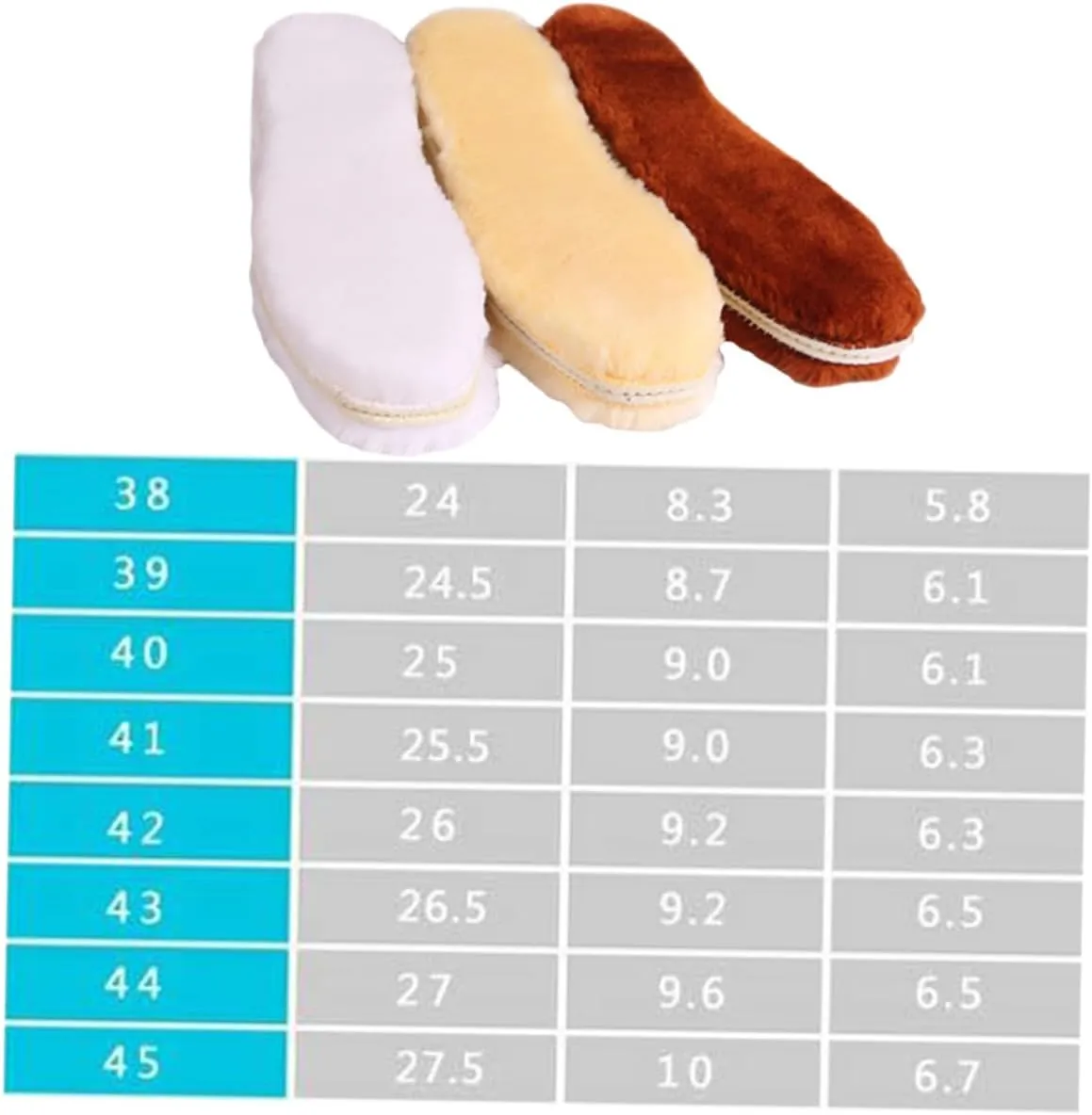 GALPADA Foot Care : 3 Pairs Arch Support Sheepskin Insoles Warm Sheepskin Shoe Pads Random