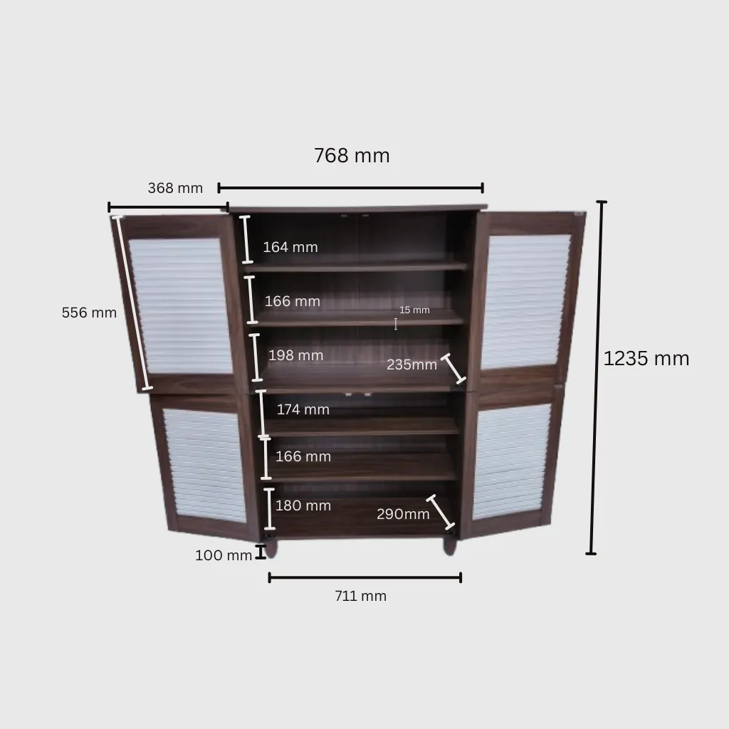 Gayle 4 Door Shoe Rack White