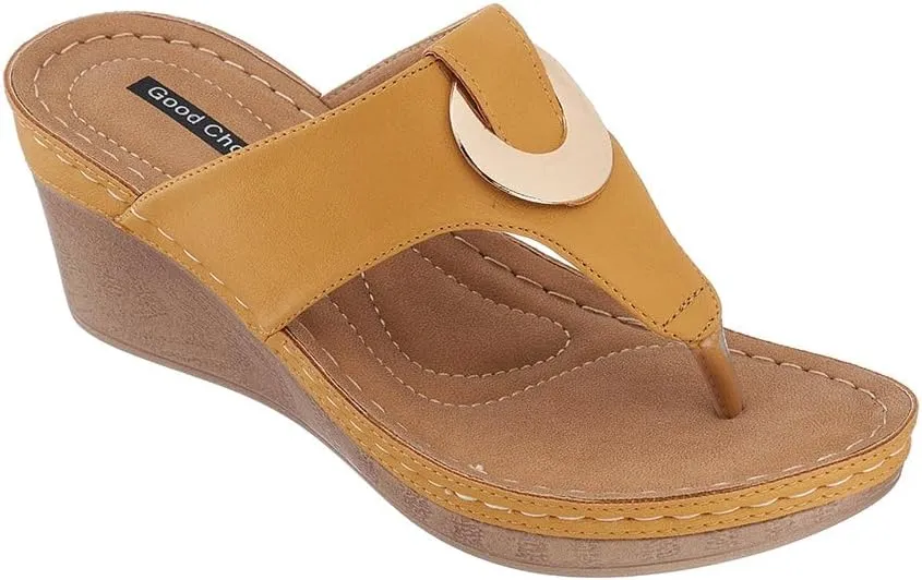 G.C. Shoes Genelle Women's Wedge Sandals - Memory Foam Cushioned & Slip-On Design