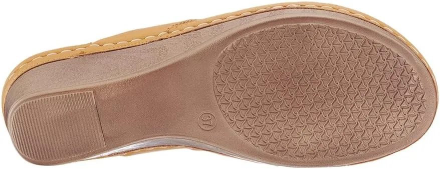 G.C. Shoes Genelle Women's Wedge Sandals - Memory Foam Cushioned & Slip-On Design