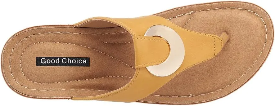 G.C. Shoes Genelle Women's Wedge Sandals - Memory Foam Cushioned & Slip-On Design